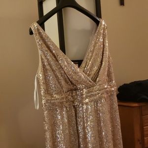 Full length gold sequin dress, David's bridal